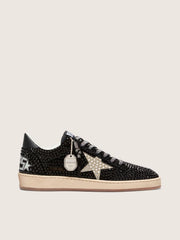 Golden Goose Ball Star in black suede with white star and Swarovski crystals