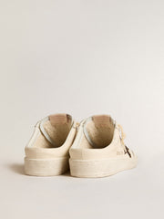 Golden Goose Ball Star Sabots in ivory nappa with bronze glitter star