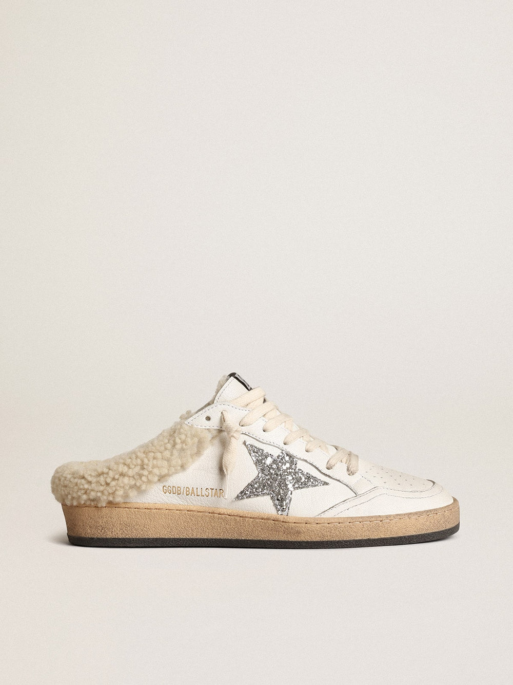 Golden Goose Ball Star Sabots with glitter star and shearling lining