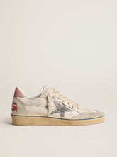 Golden Goose Ball Star with glitter star and pink suede heel tab