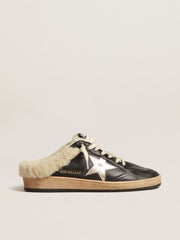 Golden Goose Ball Star Sabots in nappa with platinum star and shearling lining