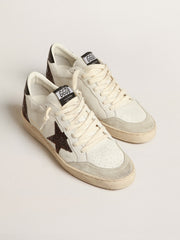 Golden Goose Ball Star in nappa with glitter star and black nappa heel tab