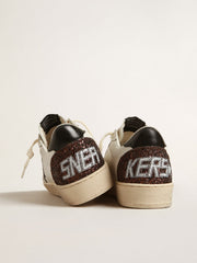 Golden Goose Ball Star in nappa with glitter star and black nappa heel tab