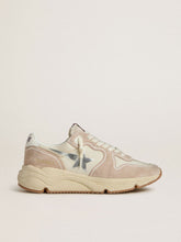 Golden Goose Women's Running Sole in nylon and suede with silver printed star and leather heel tab
