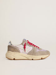 Golden Goose Running Sole LTD in pink nylon with white leather star
