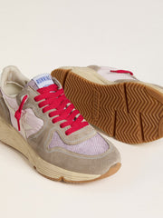 Golden Goose Running Sole LTD in pink nylon with white leather star