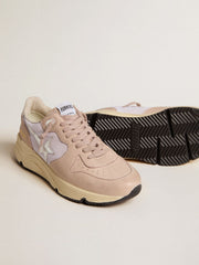 Golden Goose Women’s Running Sole in mesh and nubuck with silver metallic leather star