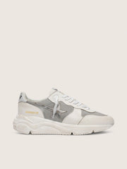 Golden Goose Women’s Running Sole in mesh and nubuck with silver metallic leather star