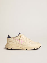 Golden Goose Women's Running Sole in nappa leather with pink leather star and blue leather heel tab