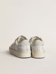 Golden Goose Stardan LTD in white leather with star and heel tab in ice-gray suede