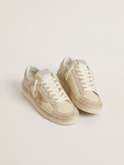 Golden Goose Stardan in cream-colored suede and leather with Swarovski and a suede star
