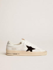 Golden Goose Stardan with white leather and mesh inserts and black suede star