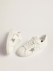 Golden Goose Women’s Purestar in white leather with silver Swarovski crystal star