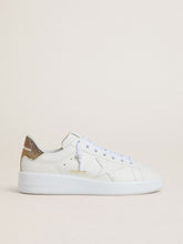 Golden Goose Women’s Purestar with white leather star and brown crystal heel tab