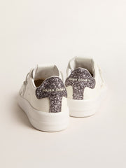 Golden Goose Women’s Purestar with white leather star and anthracite glitter heel tab