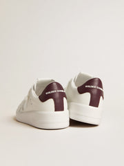 Golden Goose Purestar with white leather star and plum leather heel tab