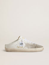 Golden Goose Women’s Super-Star Sabot LTD with gray suede star and Swarovski crystals