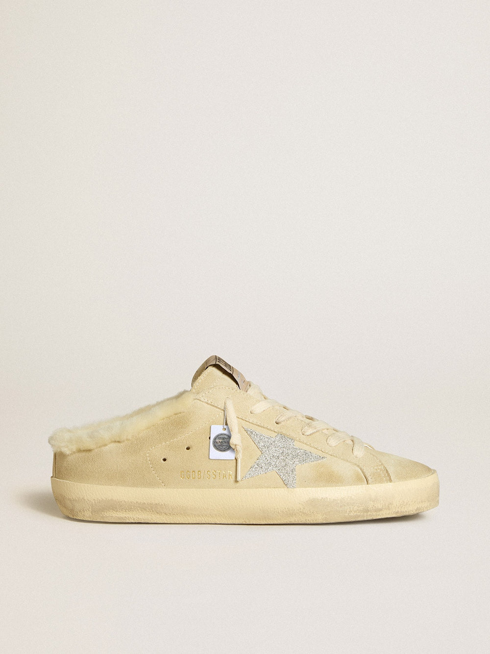 Golden Goose Super-Star Sabots with Swarovski crystal star and shearling lining