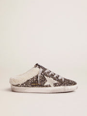 Golden Goose Women's Super-Star Sabot with glitter and shearling interior