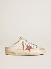Golden Goose Bio-based Super-Star Sabot with pink glitter star and suede toe