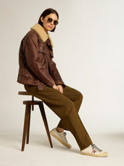 Golden Goose V-Star with pink glitter star and metallic leather heel tab