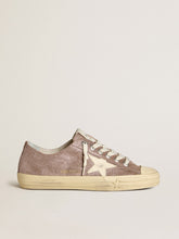 Golden Goose Women's V-Star in light brown metallic suede with cream leather star