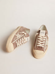 Golden Goose Women's V-Star in dove-gray suede with light gray leather star