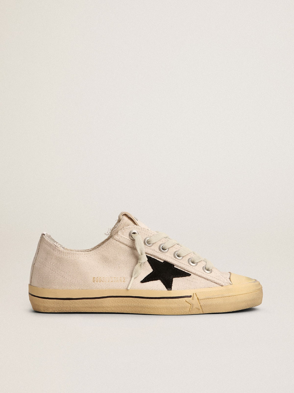 Golden Goose Women's V-Star with black suede star and embroidered lettering
