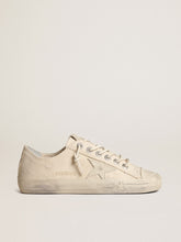 Golden Goose V-Star in light cream canvas with milk-white leather star