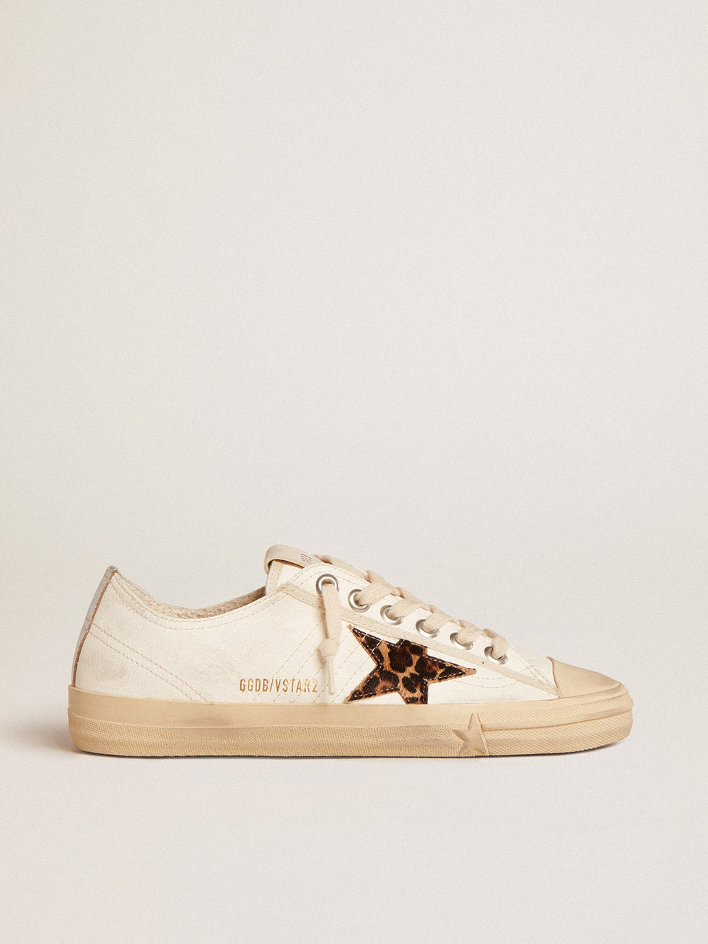 Golden Goose V-Star in nappa with pony skin star and silver heel tab