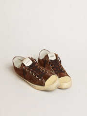 Golden Goose Women's V-Star LTD in suede with brown star