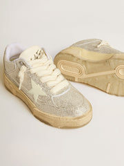 Golden Goose Women’s Forty2 in white leather and Swarovski crystals with white star