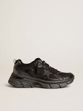 Golden Goose Women’s Lightstar with black leather and mesh upper and black star