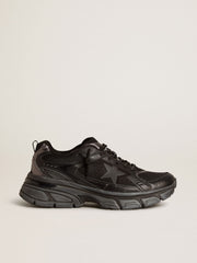 Golden Goose Women’s Lightstar with black leather and mesh upper and black star