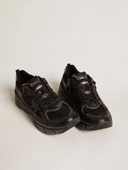 Golden Goose Women’s Lightstar with black leather and mesh upper and black star