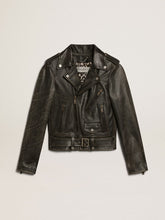 Golden Goose Women’s black leather biker jacket | Golden Goose