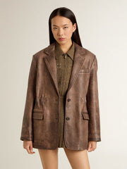 Golden Goose Women's brown leather jacket