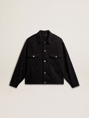 Golden Goose Women’s black denim jacket with embroidery