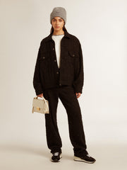 Golden Goose Women’s black denim jacket with embroidery