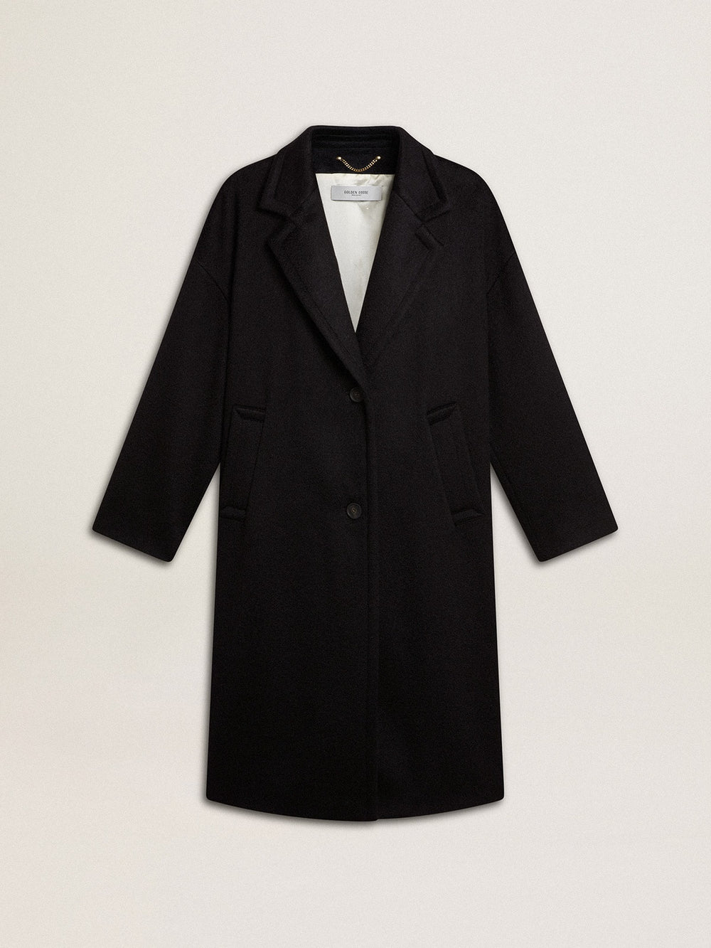Golden Goose Women's single-breasted black cocoon coat