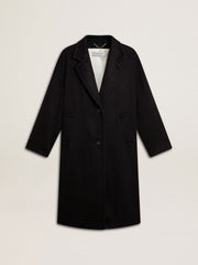 Golden Goose Women's single-breasted black cocoon coat