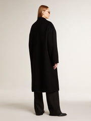 Golden Goose Women's single-breasted black cocoon coat