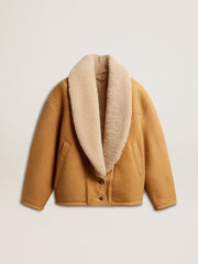 Golden Goose Women's sheepskin jacket with a wide shearling shawl collar