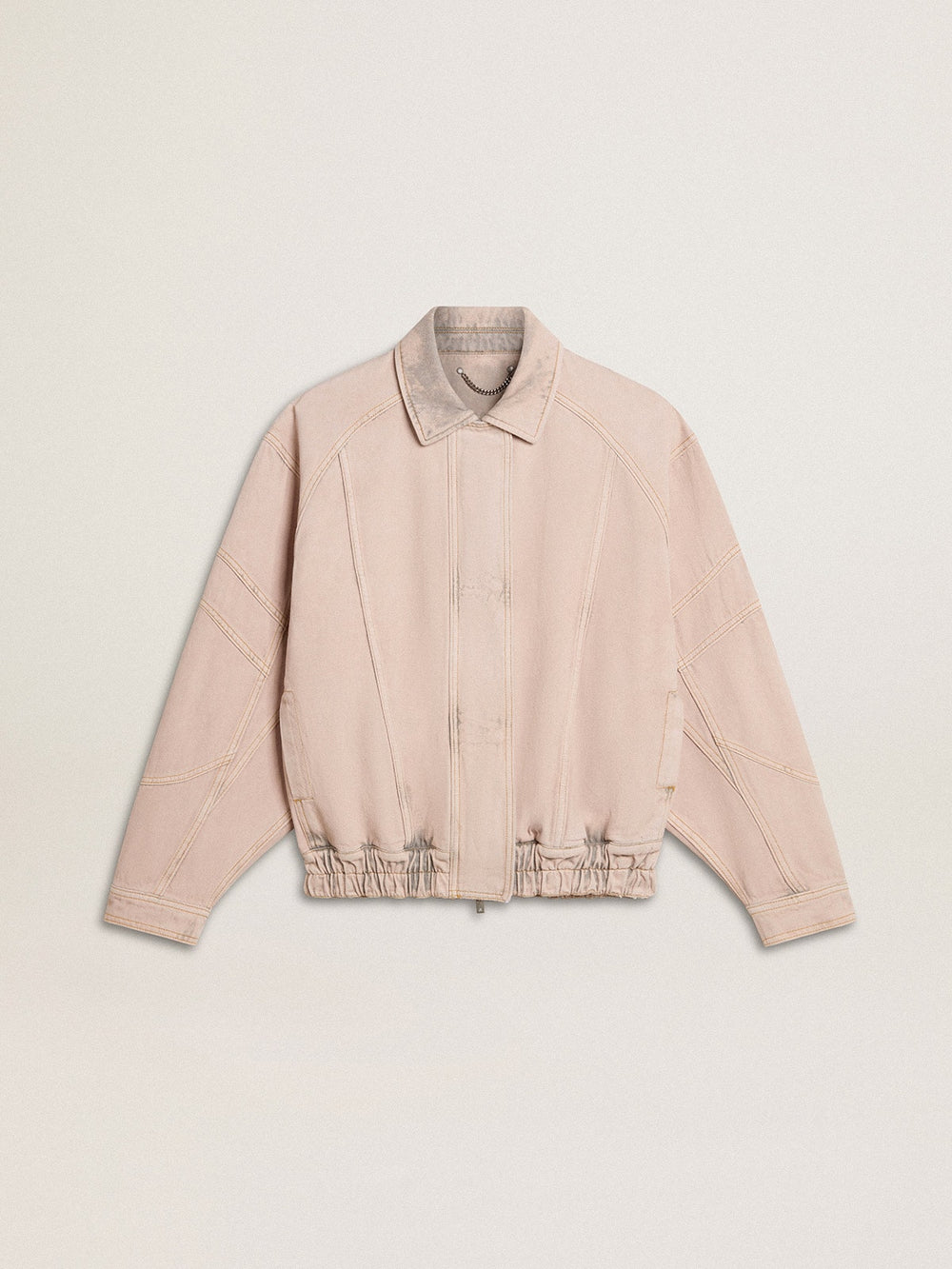 Golden Goose Women's pink dyed denim bomber jacket