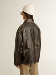 Golden Goose Women's aged brown nappa leather jacket