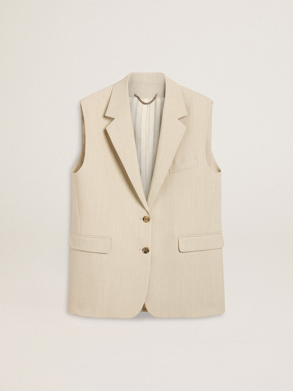 Golden Goose Women's khaki wool blend vest jacket
