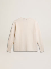 Golden Goose Ribbed wool sweater with V neck and drawstring with tassels