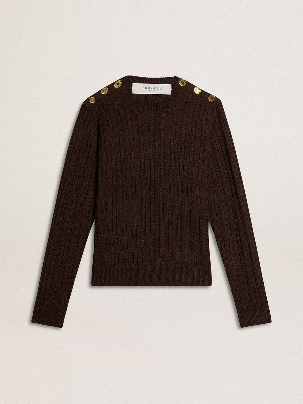 Golden Goose Women's crew-neck sweater in wool blend with gold buttons