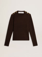 Golden Goose Women's crew-neck sweater in wool blend with gold buttons