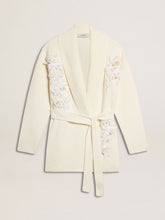 Golden Goose Women's cream-colored cotton cardigan with floral embroidery